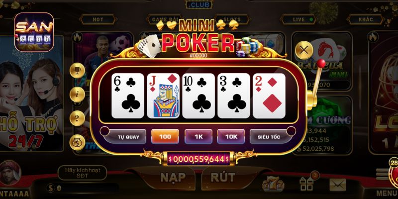 Poker là một sản phẩm thu hút nhiều hội viên tại cổng game bài Sanclub